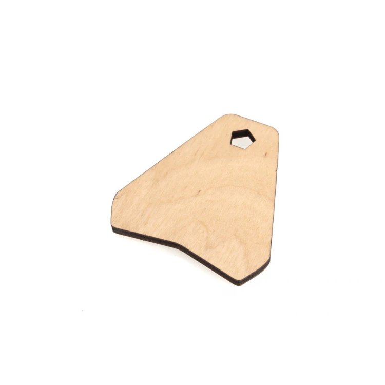 Ollobrel 2 Wooden Keychain - Natural Color - Size 69x65mm - BD083