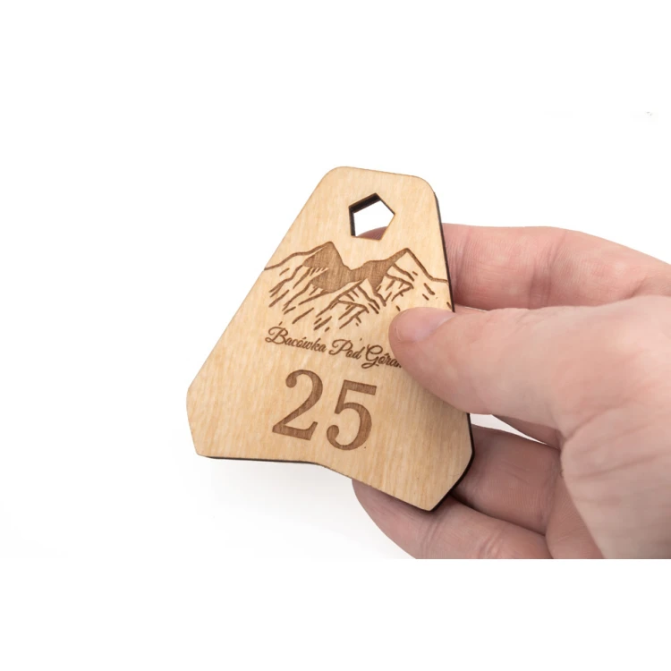 Ollobrel 2 Wooden Keychain - Natural Color - Size 69x65mm - BD083