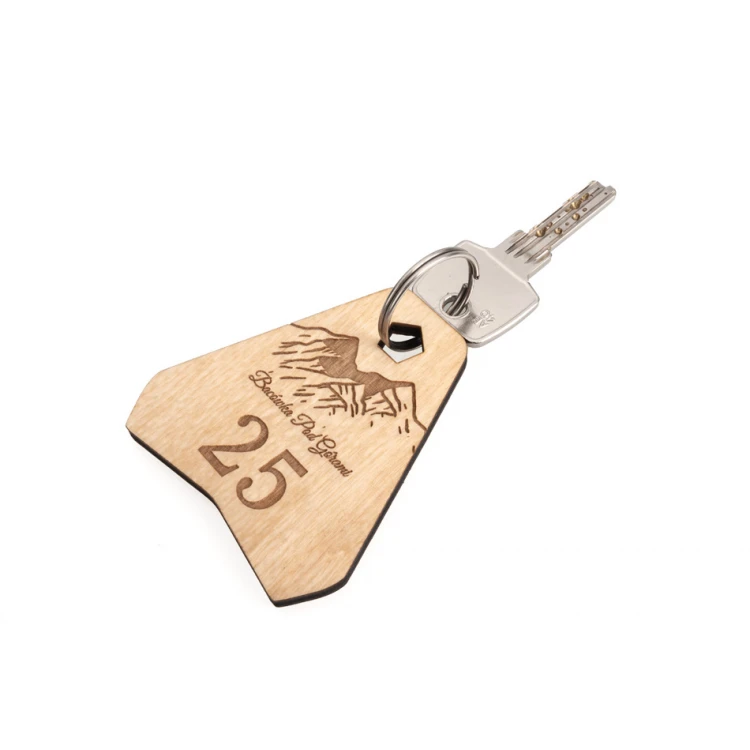 Ollobrel 2 Wooden Keychain - Natural Color - Size 69x65mm - BD083
