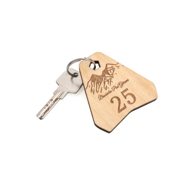 Ollobrel 2 Wooden Keychain - Natural Color - Size 69x65mm - BD083