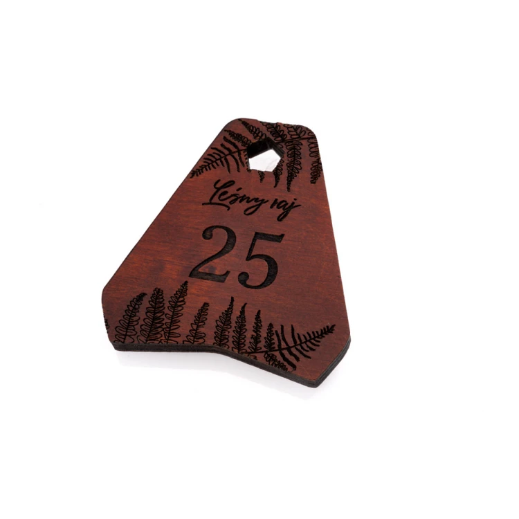 Ollobrel 4 Wooden Keychain - Light Walnut Color - Size 69x65mm - BD072