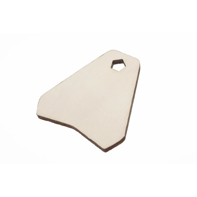 Ollobrel 6 Wooden Keychain - White Color - Size 69x65mm - BD063