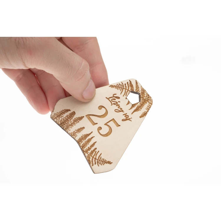 Ollobrel 6 Wooden Keychain - White Color - Size 69x65mm - BD063