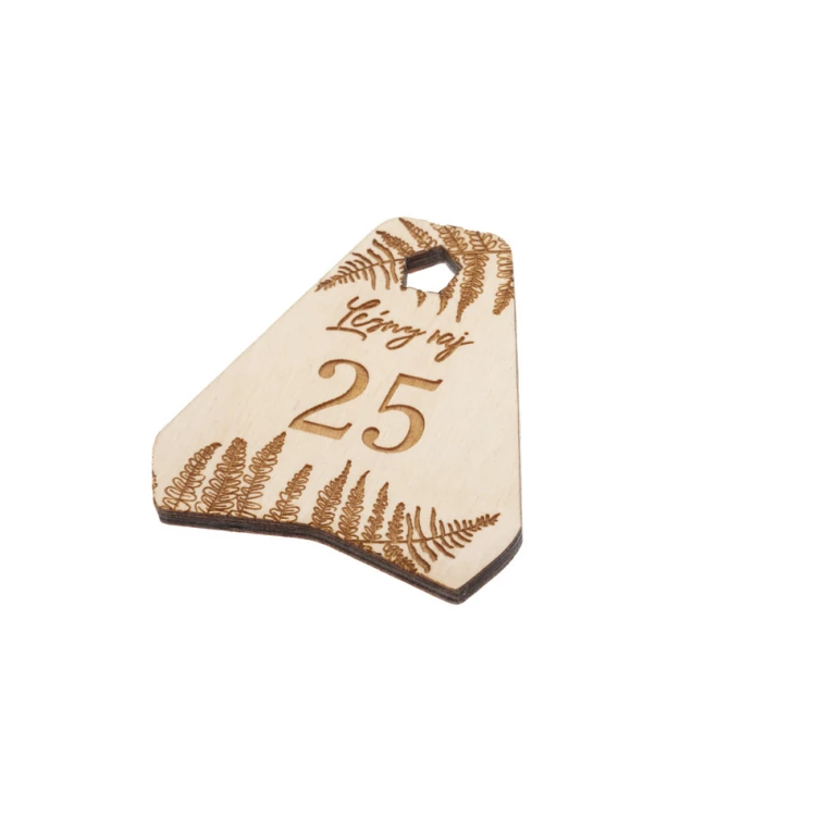 Ollobrel 6 Wooden Keychain - White Color - Size 69x65mm - BD063