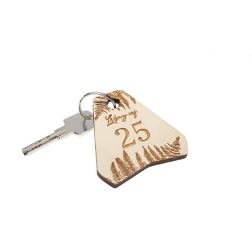 Ollobrel 6 Wooden Keychain - White Color - Size 69x65mm - BD063