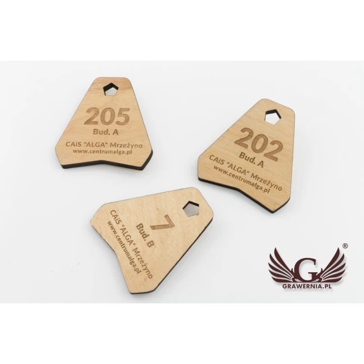 Ollobrel 2 Wooden Keychain - Natural Color - Size 69x65mm - BD083