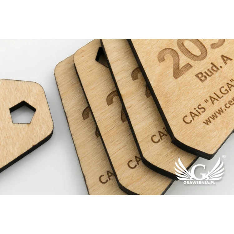 Ollobrel 2 Wooden Keychain - Natural Color - Size 69x65mm - BD083