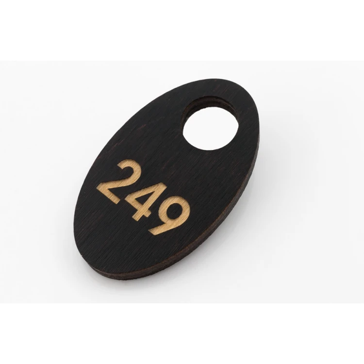 Wooden Keychain Oval Mini 5 - Wenge Color Dimensions 30x50mm - BD034