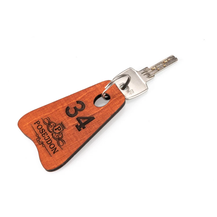 Wooden Keychain - Pioneer 1 - Orange Color Size 80x60mm - BD046