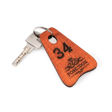 Wooden Keychain - Pioneer 1 - Orange Color Size 80x60mm - BD046