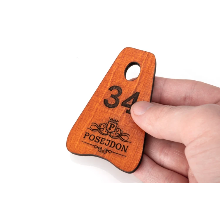 Wooden Keychain - Pioneer 1 - Orange Color Size 80x60mm - BD046