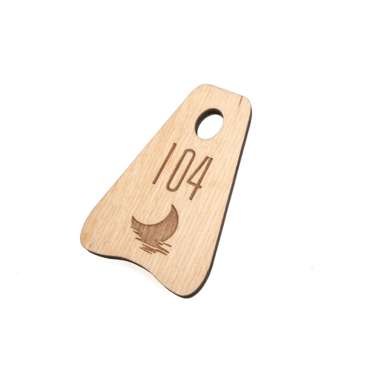 Wooden Keychain - Pioneer 2 Natural Color - dim. 80x60mm - BD086