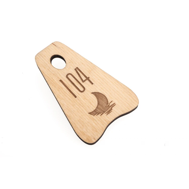 Wooden Keychain - Pioneer 2 Natural Color - dim. 80x60mm - BD086