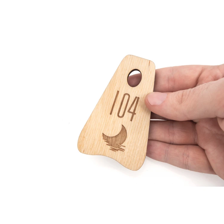 Wooden Keychain - Pioneer 2 Natural Color - dim. 80x60mm - BD086