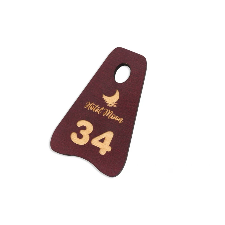 Wooden Keychain - Pioneer 3 color dark cherry dim. 80x60mm - BD051