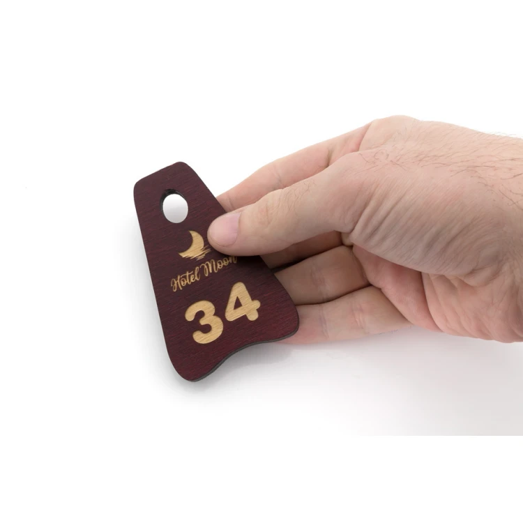 Wooden Keychain - Pioneer 3 color dark cherry dim. 80x60mm - BD051