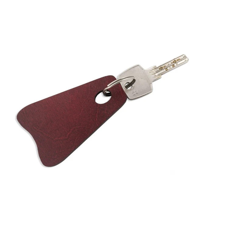 Wooden Keychain - Pioneer 3 color dark cherry dim. 80x60mm - BD051
