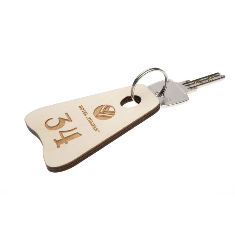 Wooden Keychain - Pioneer 6 - White Color - Size 80x60mm - BD062