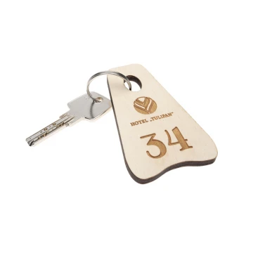 Wooden Keychain - Pioneer 6 - White Color - Size 80x60mm - BD062