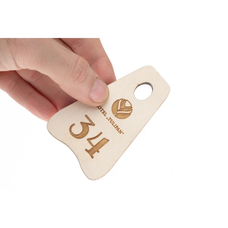 Wooden Keychain - Pioneer 6 - White Color - Size 80x60mm - BD062