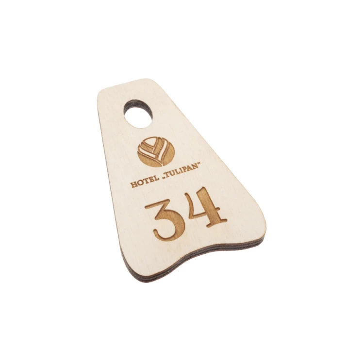 Wooden Keychain - Pioneer 6 - White Color - Size 80x60mm - BD062