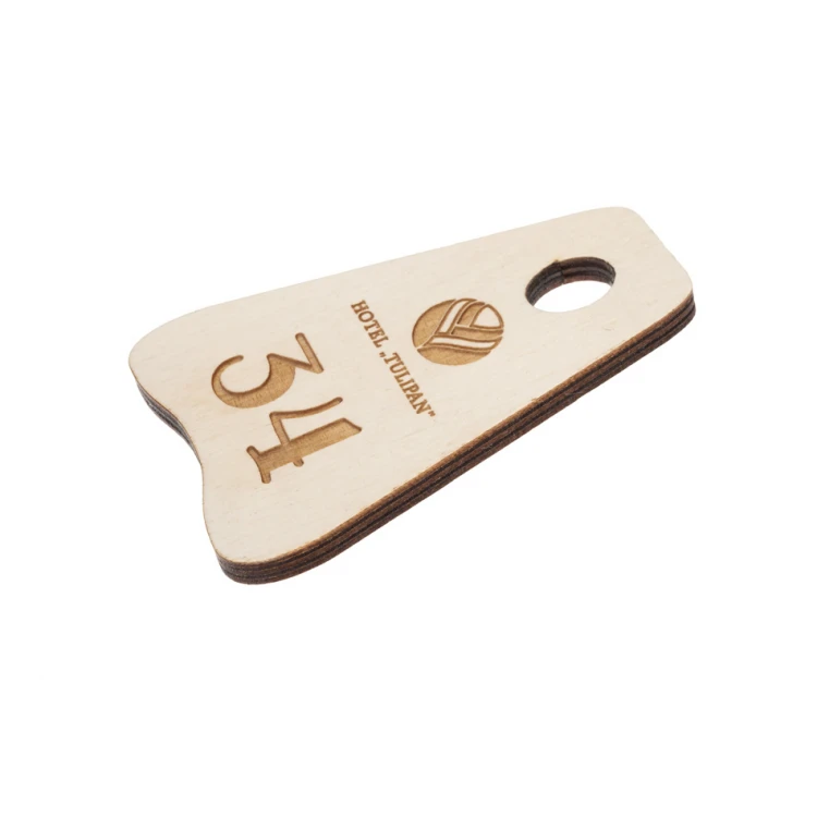 Wooden Keychain - Pioneer 6 - White Color - Size 80x60mm - BD062