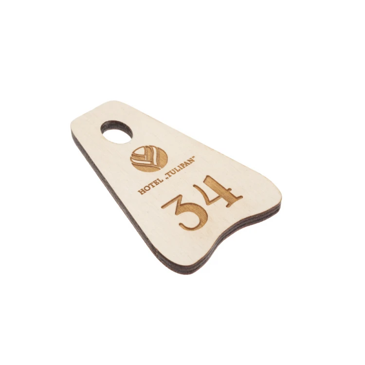 Wooden Keychain - Pioneer 6 - White Color - Size 80x60mm - BD062