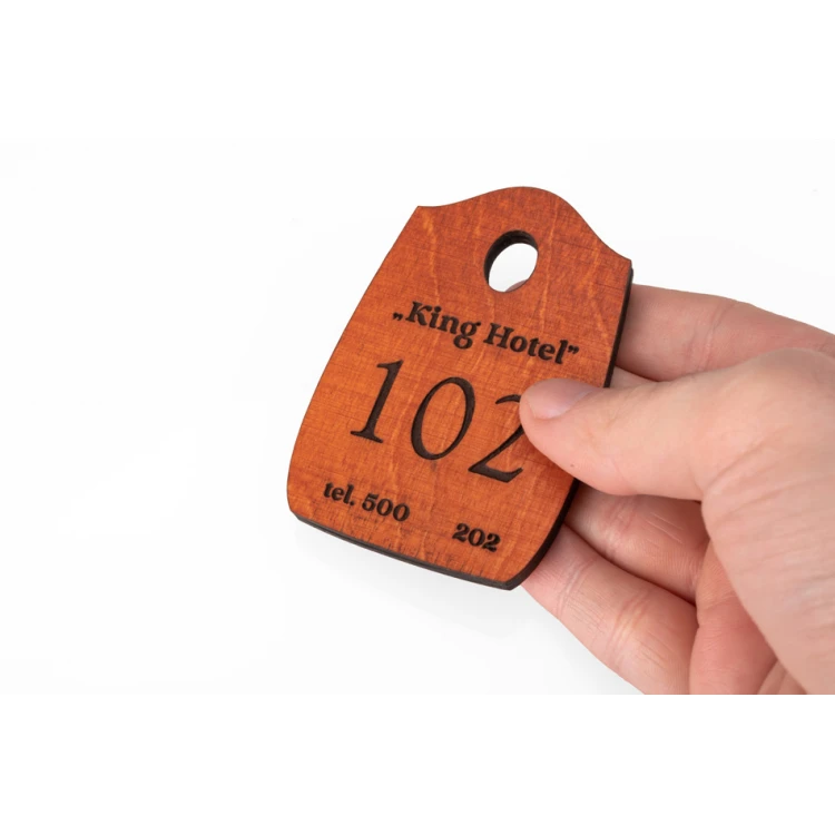 Wooden Pirate 1 Keychain - Orange Color, Size 80x55mm - BD040