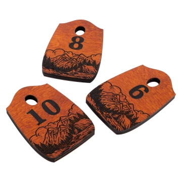 Wooden Pirate 1 Keychain - Orange Color, Size 80x55mm - BD040