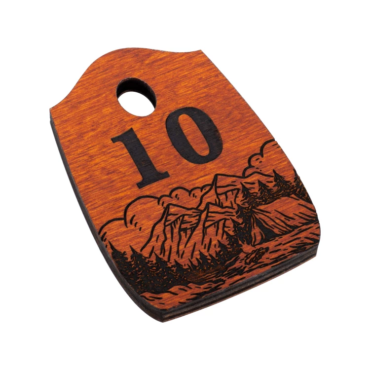Wooden Pirate 1 Keychain - Orange Color, Size 80x55mm - BD040
