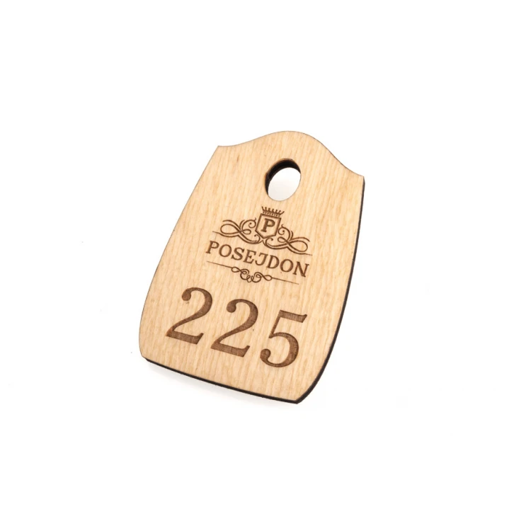 Wooden Pirate 2 Keychain - Natural Color - Size 80x55mm - BD087