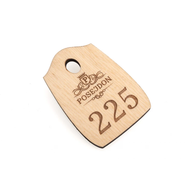 Wooden Pirate 2 Keychain - Natural Color - Size 80x55mm - BD087