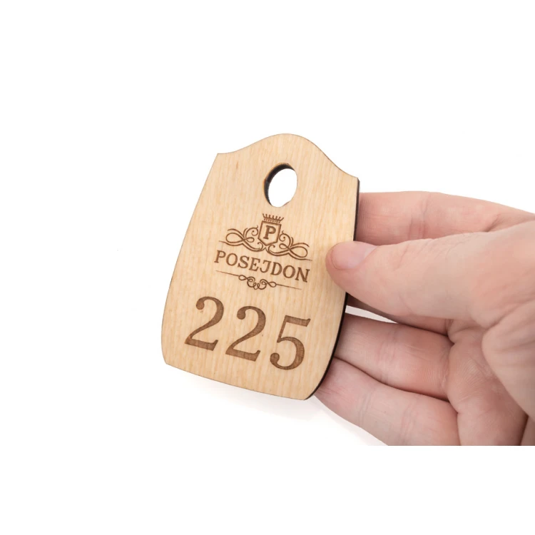 Wooden Pirate 2 Keychain - Natural Color - Size 80x55mm - BD087