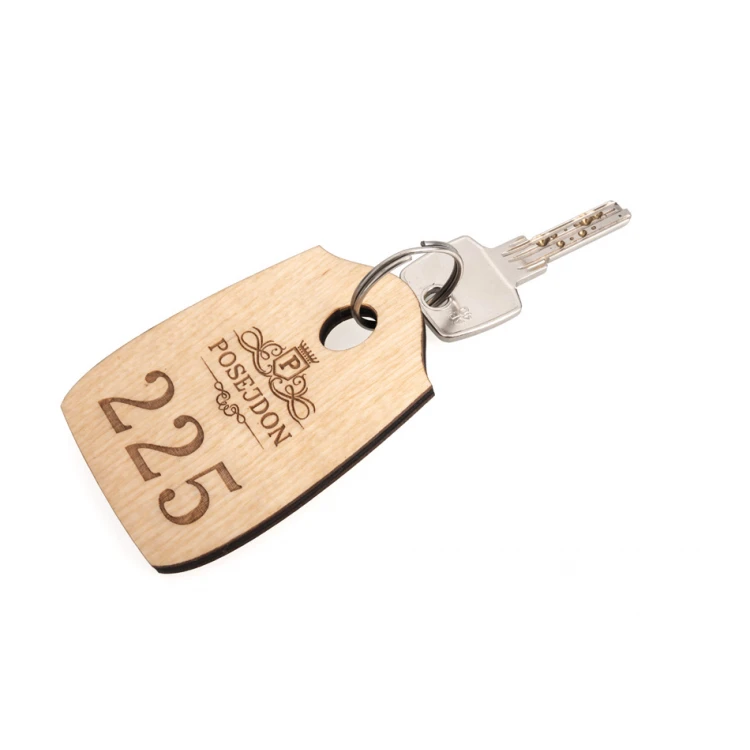 Wooden Pirate 2 Keychain - Natural Color - Size 80x55mm - BD087