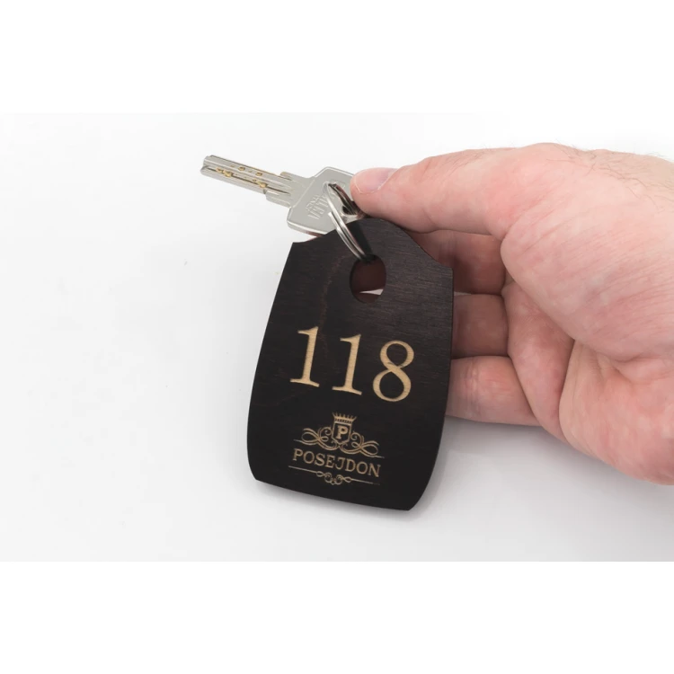 Wooden Pirate 5 Keychain - Wenge Color Dimensions 80x55mm - BD030