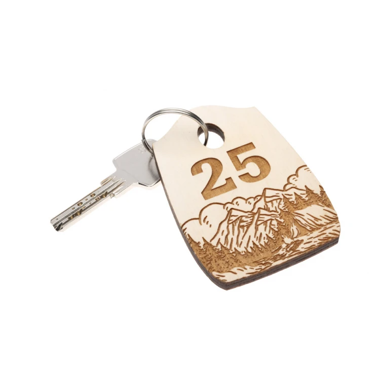 Wooden Pirate 6 Keychain - white color - dimensions 80x55mm - BD061