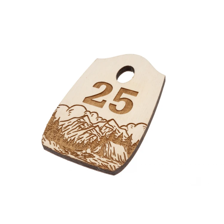 Wooden Pirate 6 Keychain - white color - dimensions 80x55mm - BD061