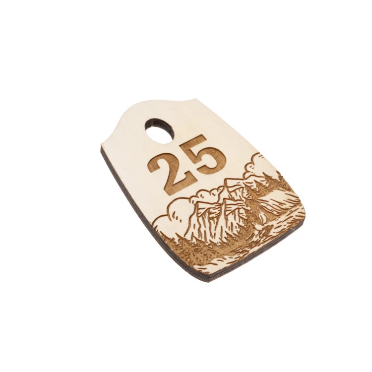 Wooden Pirate 6 Keychain - white color - dimensions 80x55mm - BD061
