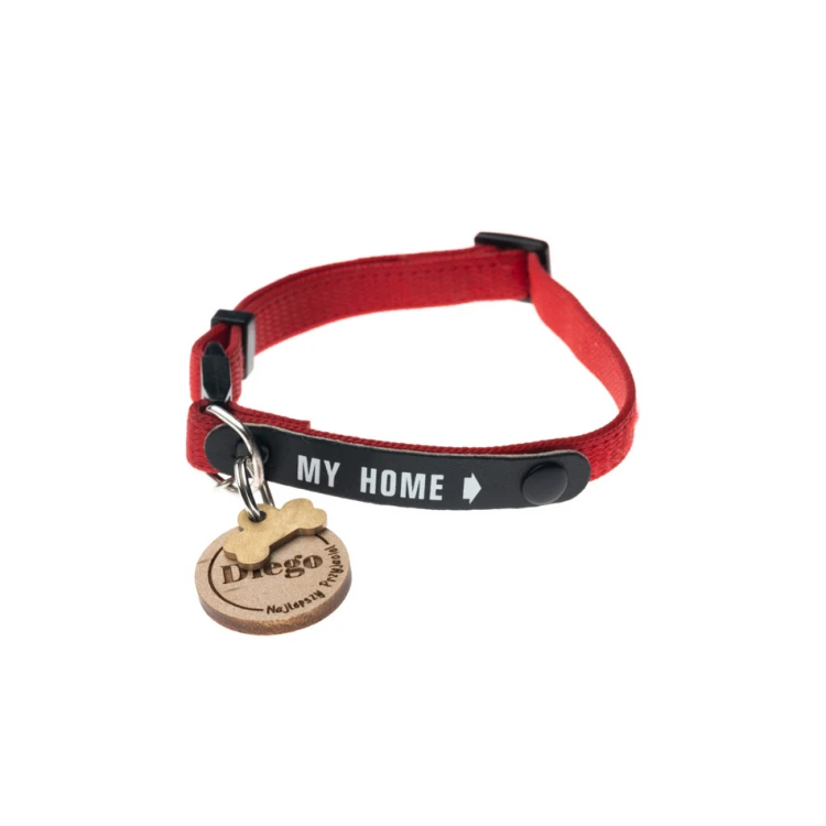 ID Tag - Premium Keyring for Dog and Cat with Engraving - Solid Maple Wood - BDZ051