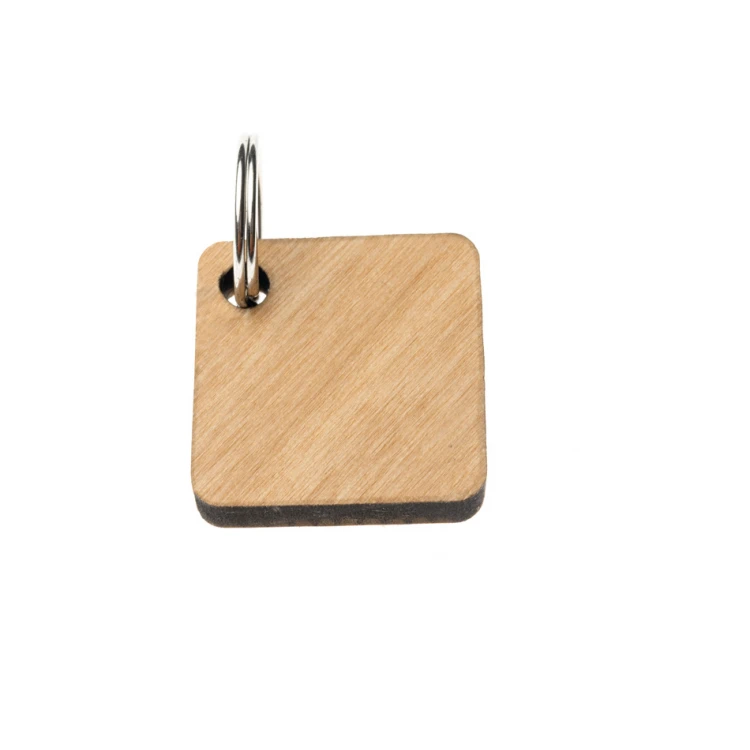 ID Tag - Premium Keyring for Dog and Cat with Engraving - Solid Alder Wood - BDZ058