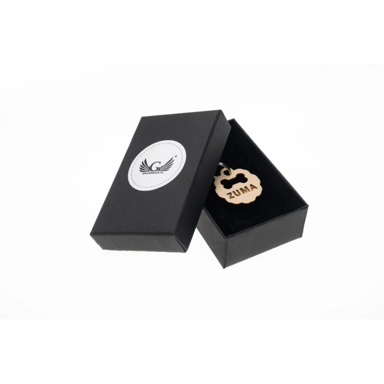 ID Tag - Premium Keychain for Dog and Cat with Engraving - Solid Maple Wood - BDZ054