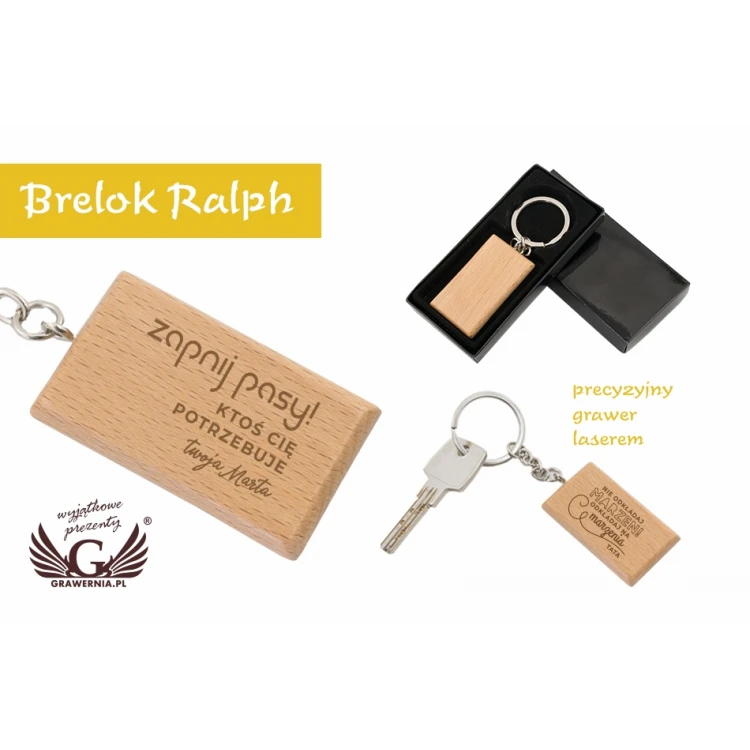 Wooden Keychain with Engraving - Ralph - BP74