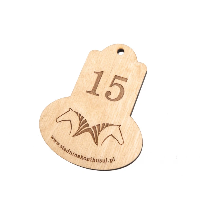 Retro 2 Wooden Keychain - Natural Color - Size 95x75mm - BD084