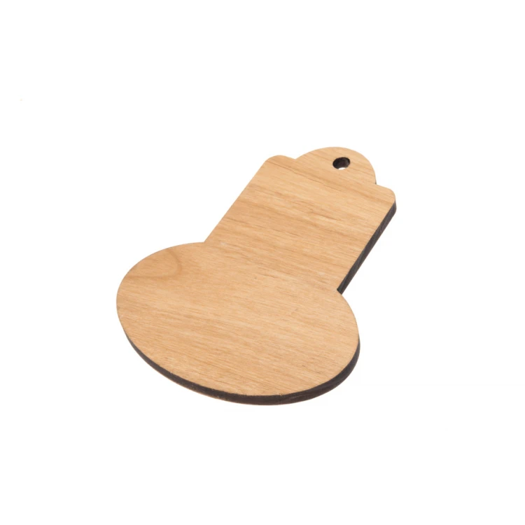 Retro 7 Wooden Keychain - Alder Wood - Dimensions 95x75mm - BD090