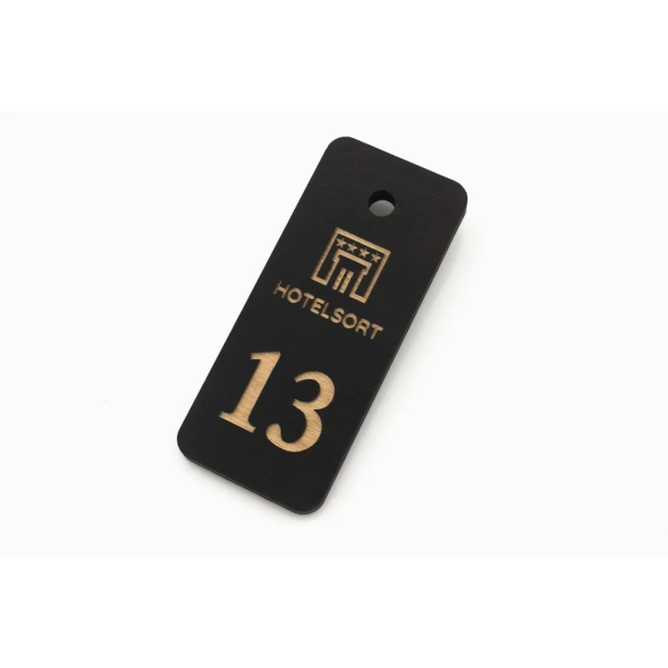 Sambrel 5 Wooden Keychain - Wenge Color Size 30x70mm - BD025