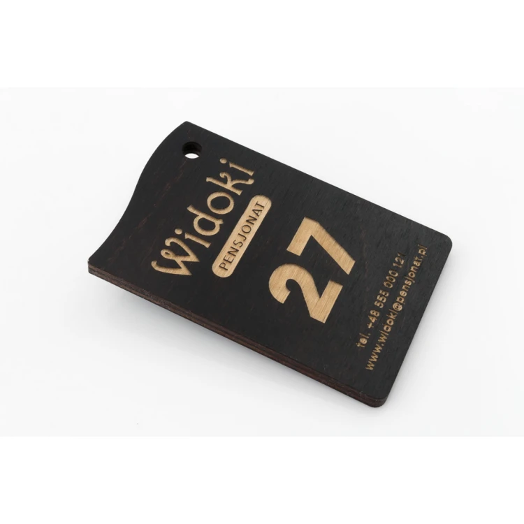 Simona 5 Wooden Keychain - Wenge Color dim. 50x80mm - BD033