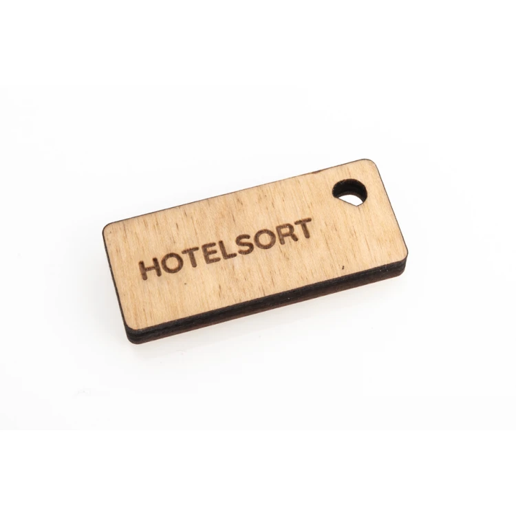 Wooden Keychain Split 2 - Natural Color - Size 45x20mm - BD088