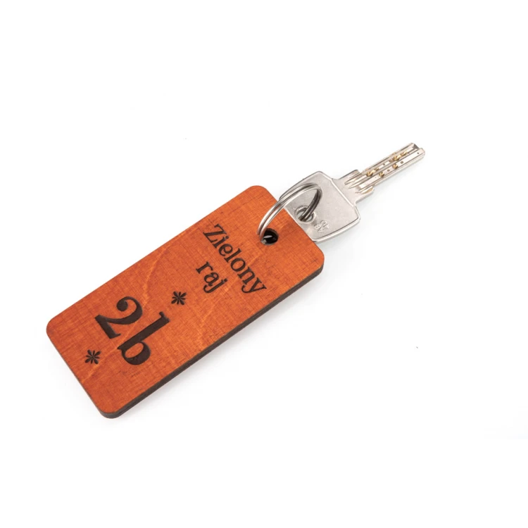 Wooden Keychain - TOMBREL 1 - Orange Color