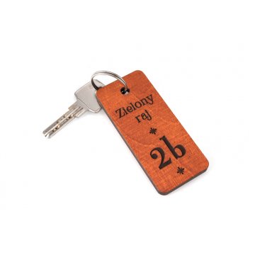 Wooden Keychain - TOMBREL 1 - Orange Color