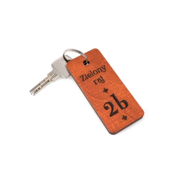 Wooden Keychain - TOMBREL 1 - Orange Color